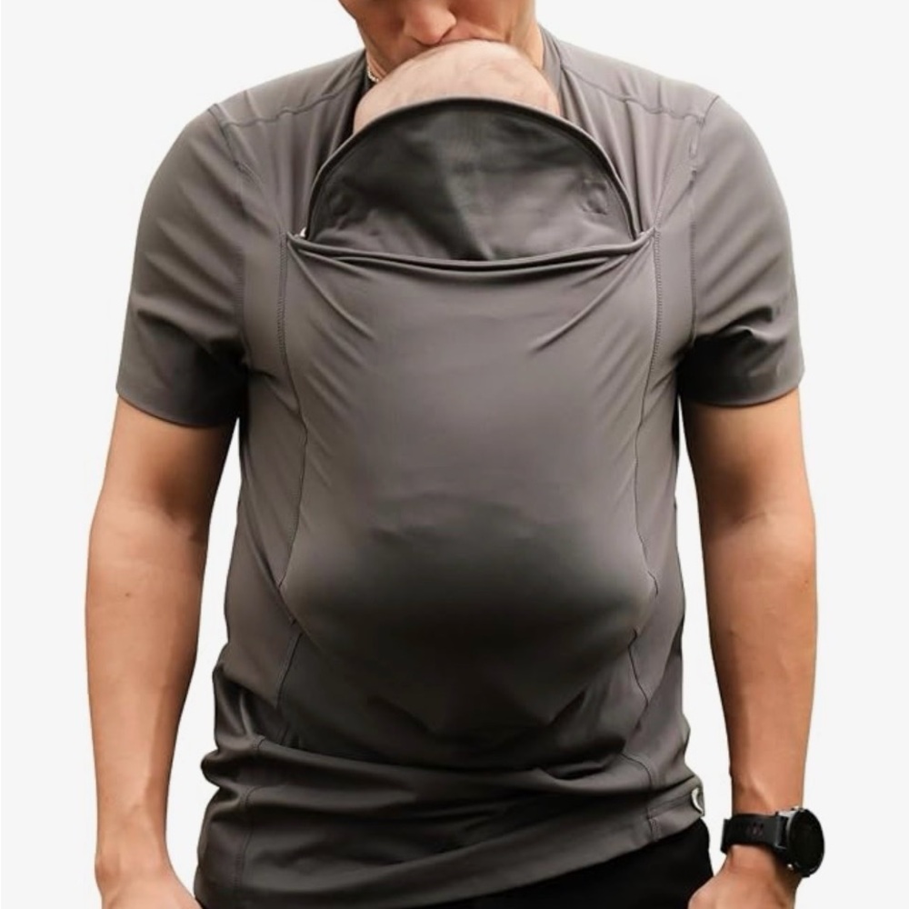 Lalabu grey baby wearing shirt. Size XL